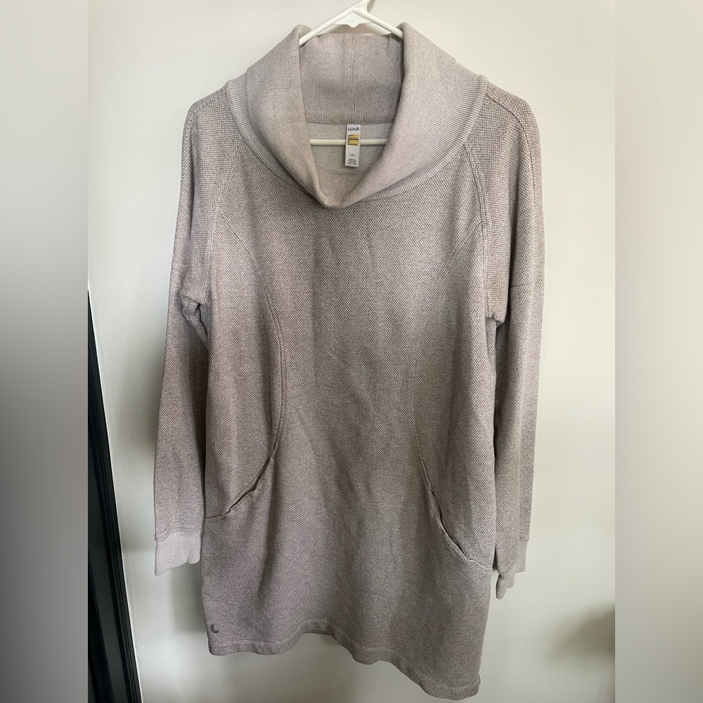 Lole Cream Cowl Neck Sweater Tunic